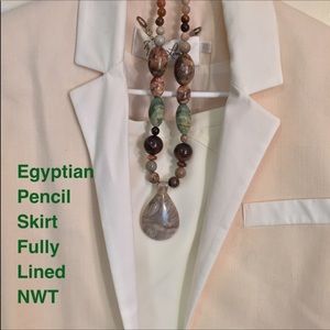 Women’s Skirt Egyptian Cream Pencil sz 42 NWT